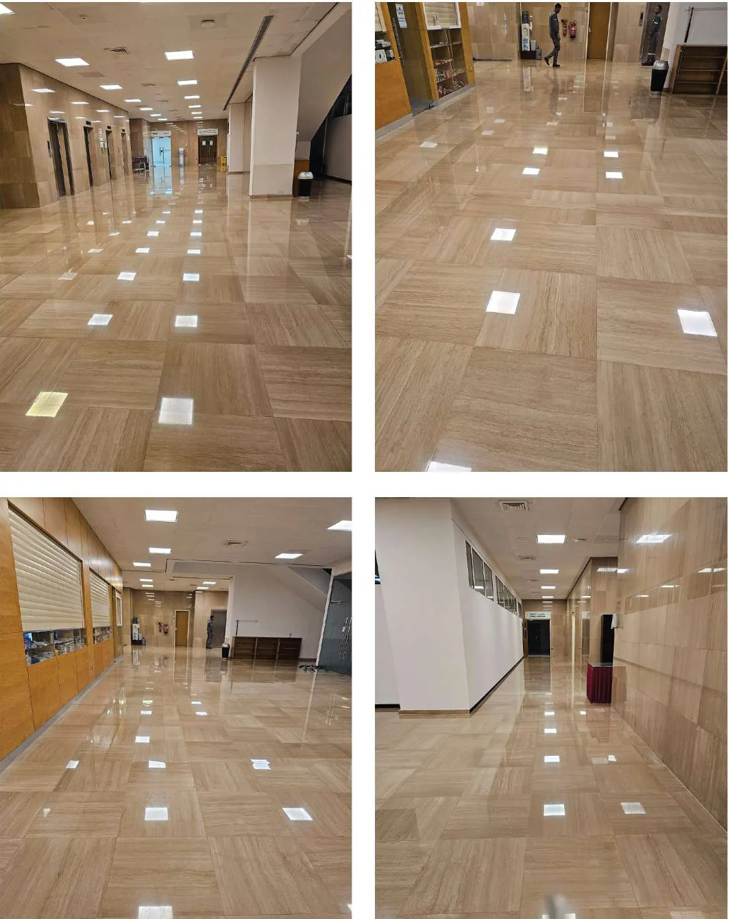Polished stone corridors at Arabian Gulf University in Salmaniya