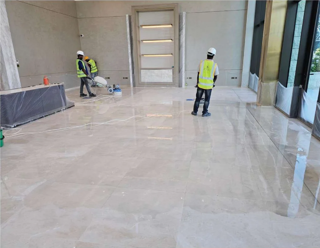 Stone restoration work inside Four Seasons Hotel Bahrain Bay